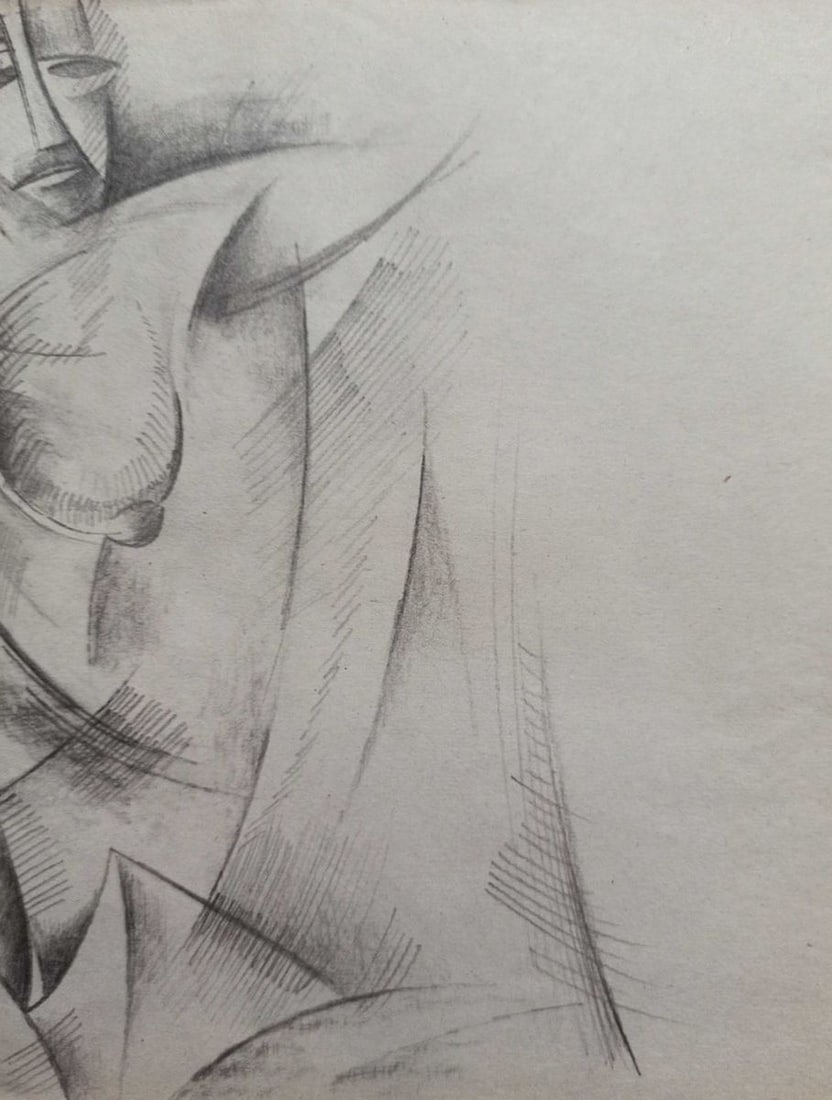 Abstract pencil painting Portrait of a naked girl Peter Tovpev - 3
