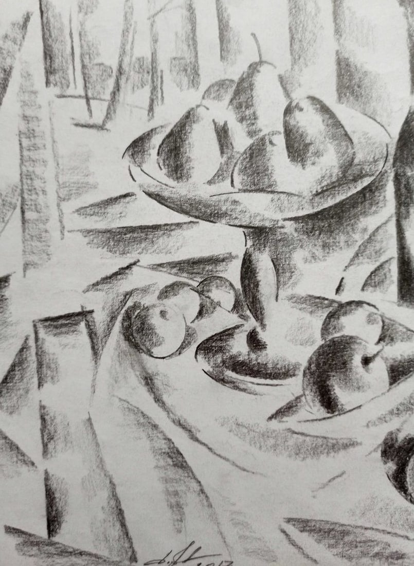 Abstract pencil painting Still life Peter Tovpev - 2