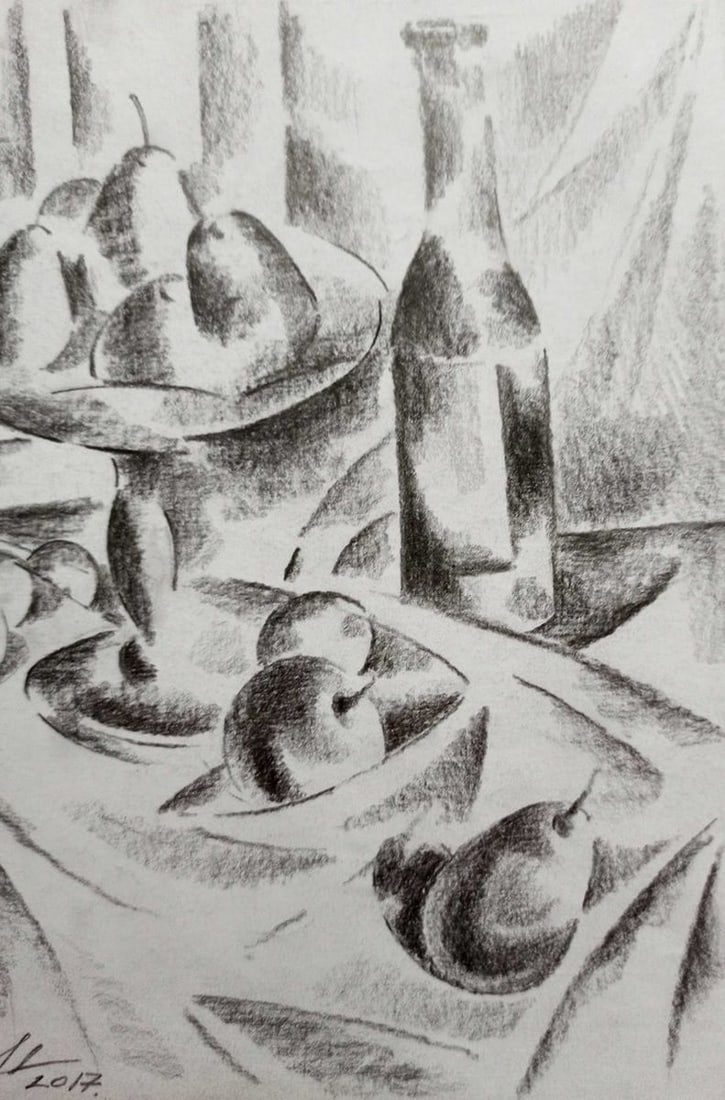 Abstract pencil painting Still life Peter Tovpev - 3