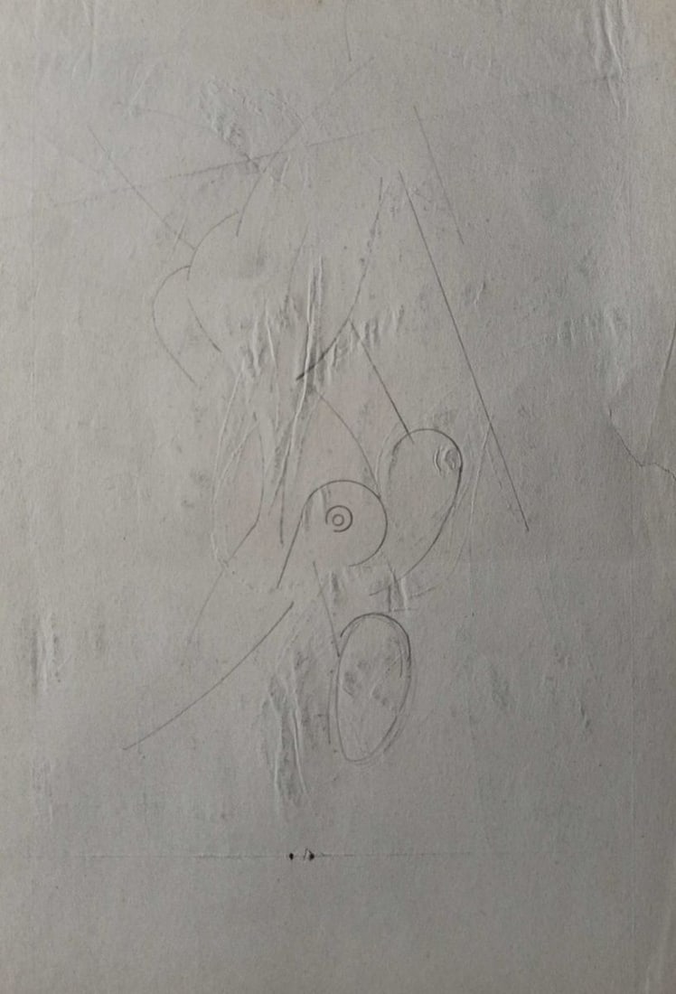 Abstract pencil painting Portrait of a naked girl Peter Tovpev - 4