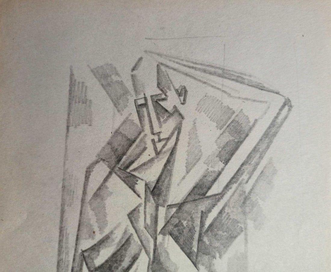 Abstract pencil painting Portrait of a naked girl Peter Tovpev - 2