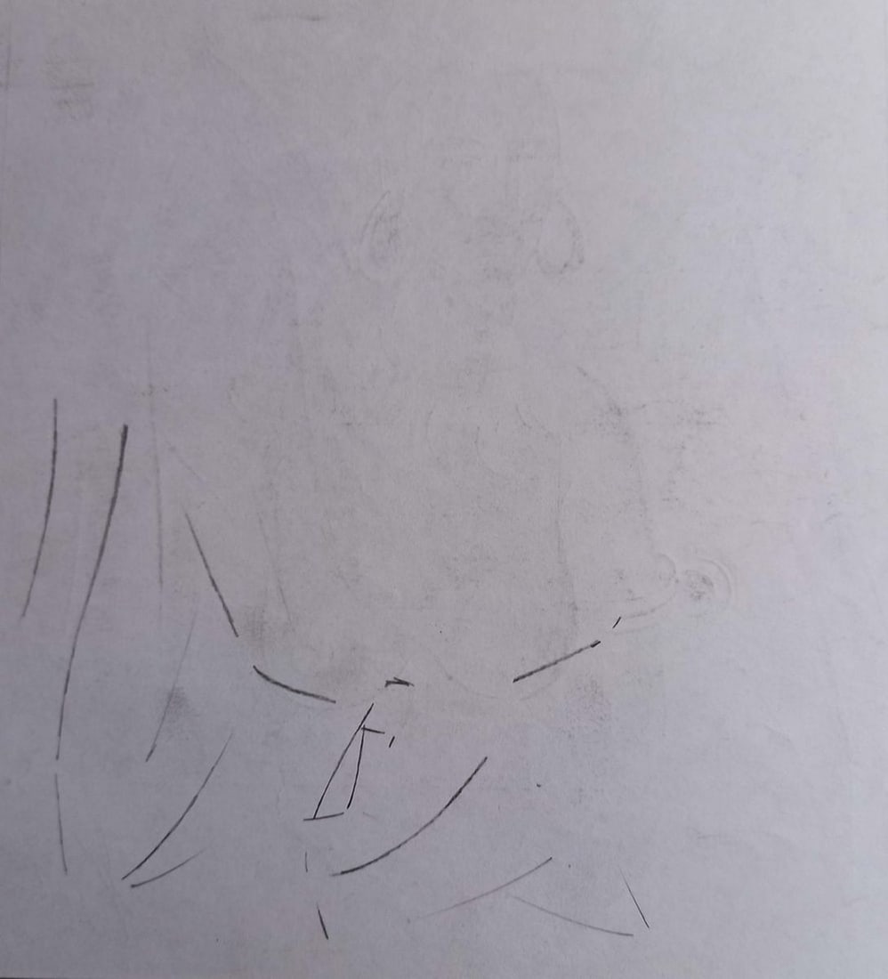 Abstract pencil painting Portrait of a naked girl Peter Tovpev - 4