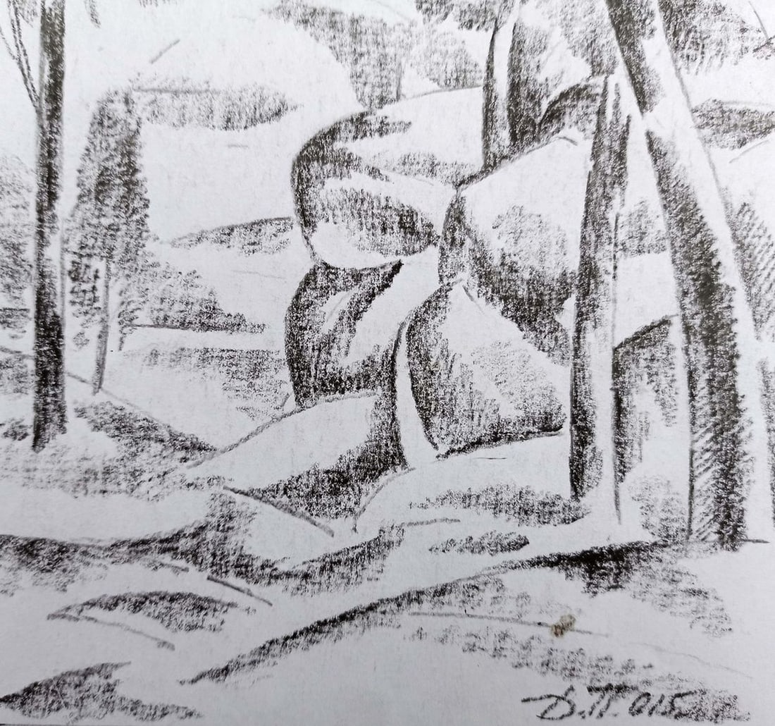 Pencil painting By the shore Peter Tovpev - 3