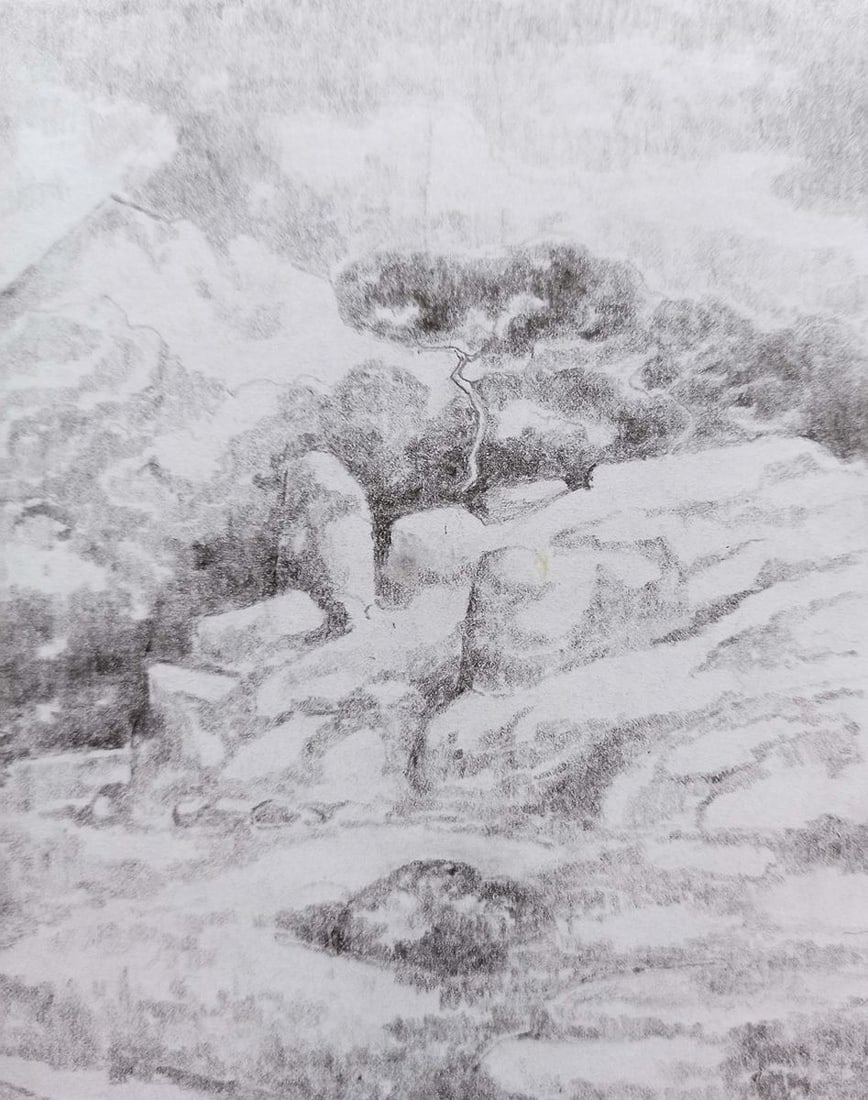 Pencil painting Rocky landscapes Peter Tovpev - 3