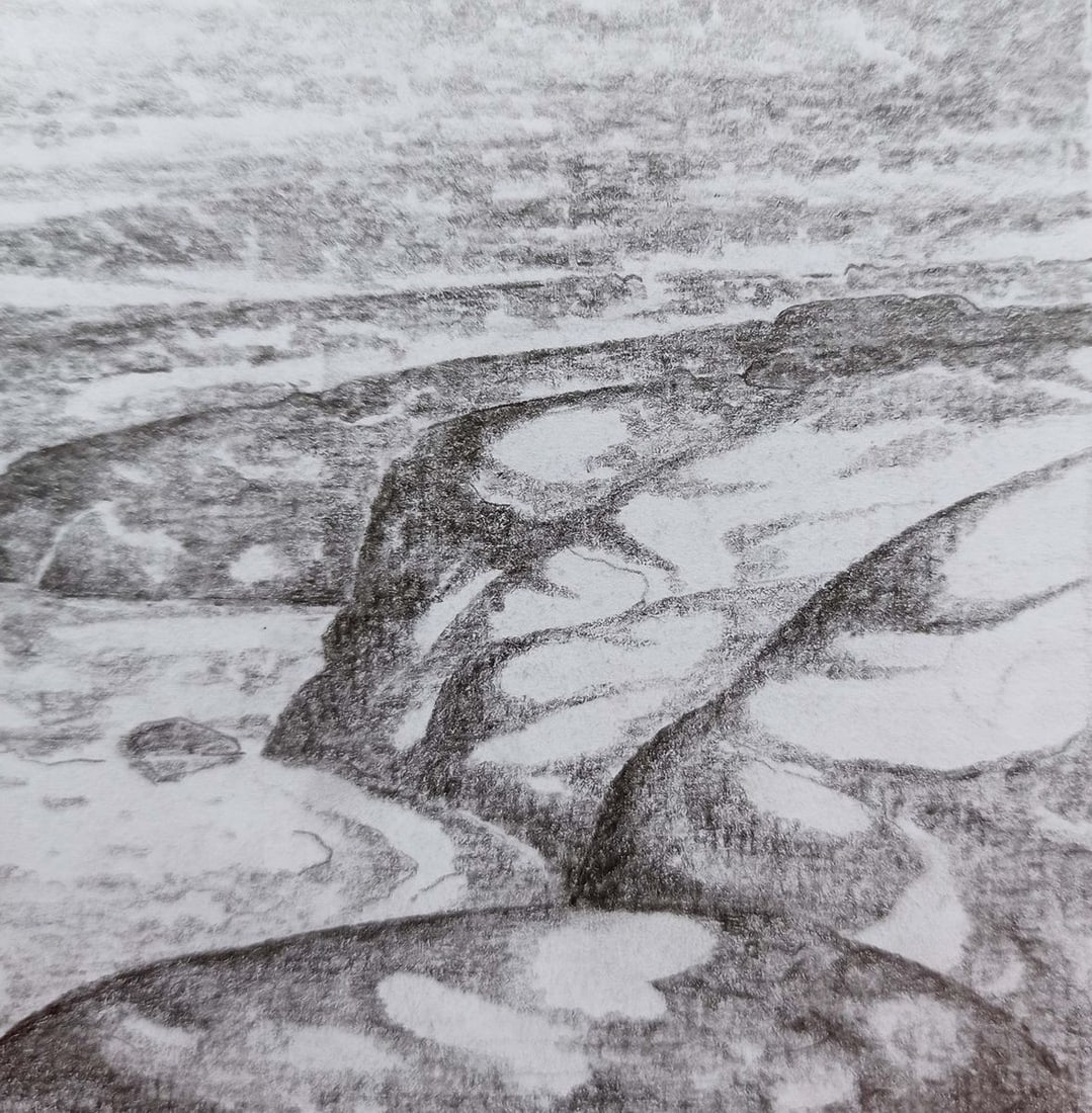 Pencil painting Dnieper expanses Peter Tovpev - 3