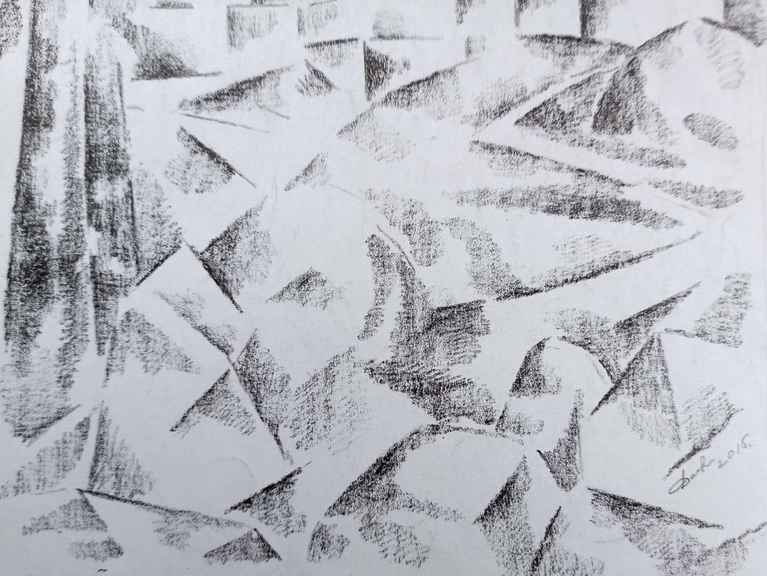 Abstract pencil painting Landscape Peter Tovpev - 4