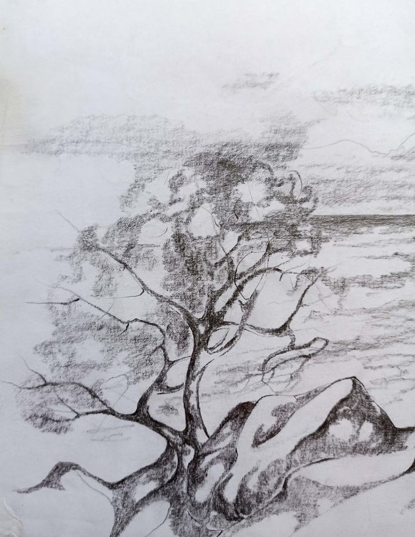 Pencil painting With sea views Peter Tovpev - 2