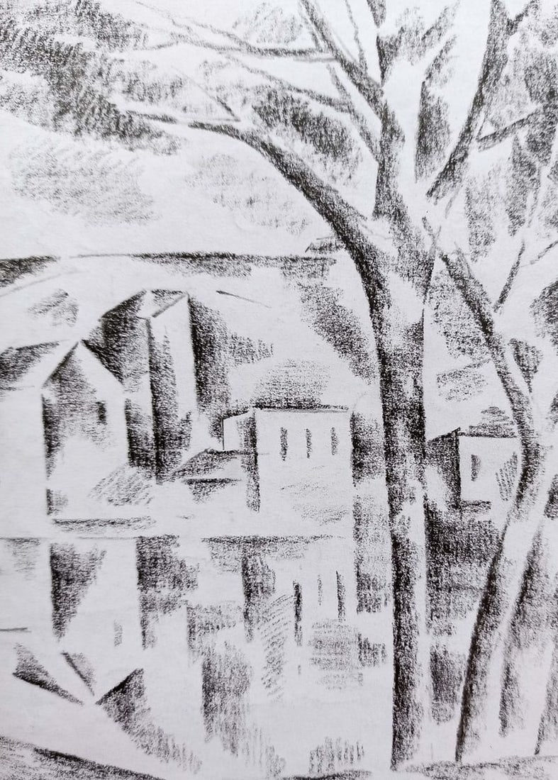 Abstract pencil painting Landscape Peter Tovpev - 3
