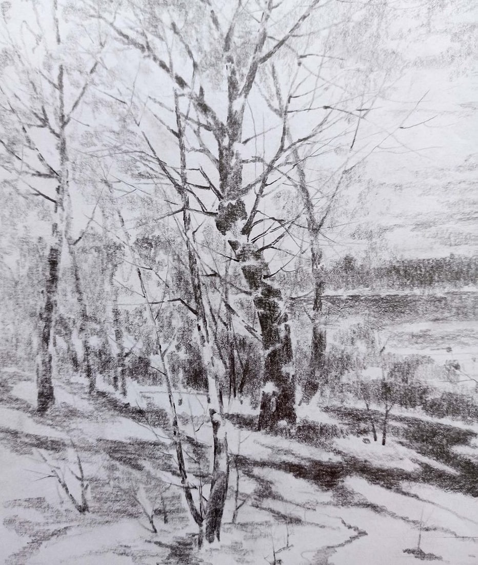 Pencil painting Beauty of nature Peter Tovpev - 2