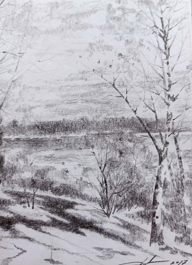 Pencil painting Beauty of nature Peter Tovpev - 3