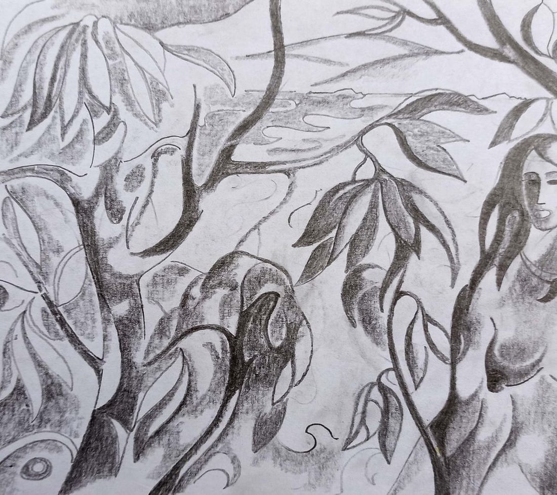 Abstract pencil painting Among nature Peter Tovpev: Title: Abstract pencil painting Among nature Peter Tovpev Description: NoDobr 325 *** ABOUT THIS PAINTING *** * TITLE: "Among nature" * ARTISTS: Peter Tovpev * SIZE: 16x18 cm/'6.29x7.08 inches' *