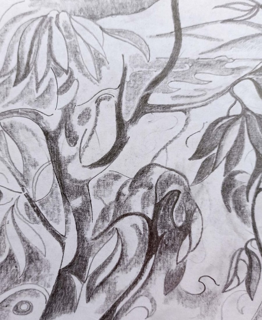 Abstract pencil painting Among nature Peter Tovpev - 2