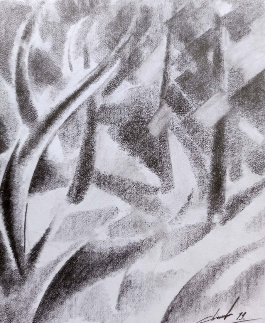 Abstract pencil painting Fog Peter Tovpev - 3