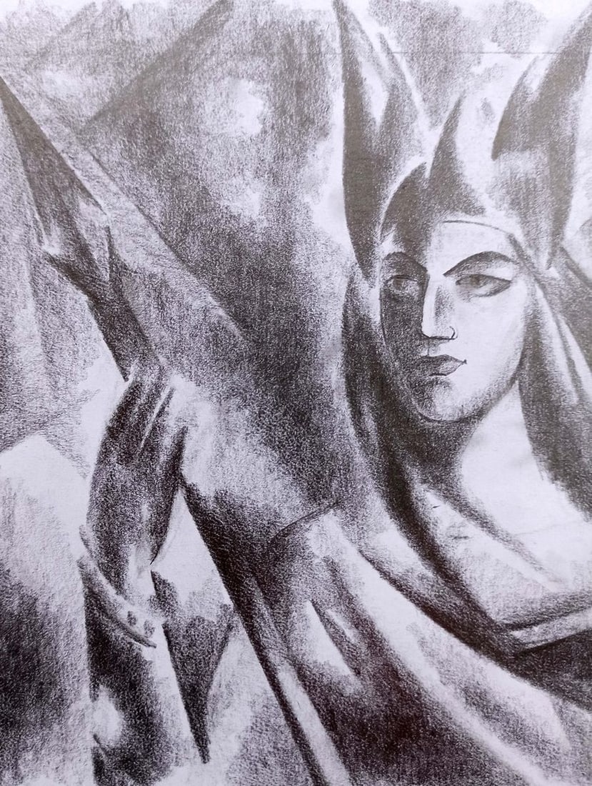 Abstract pencil painting Princess Peter Tovpev - 2