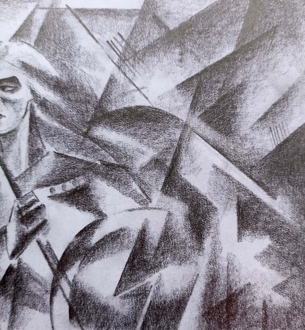 Abstract pencil painting Valkyrie Peter Tovpev - 3