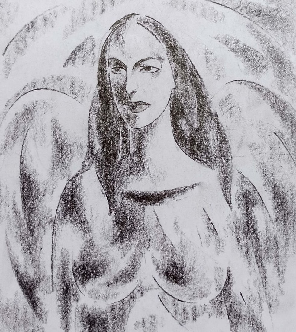 Abstract pencil painting Muse Peter Tovpev (1 of 4)