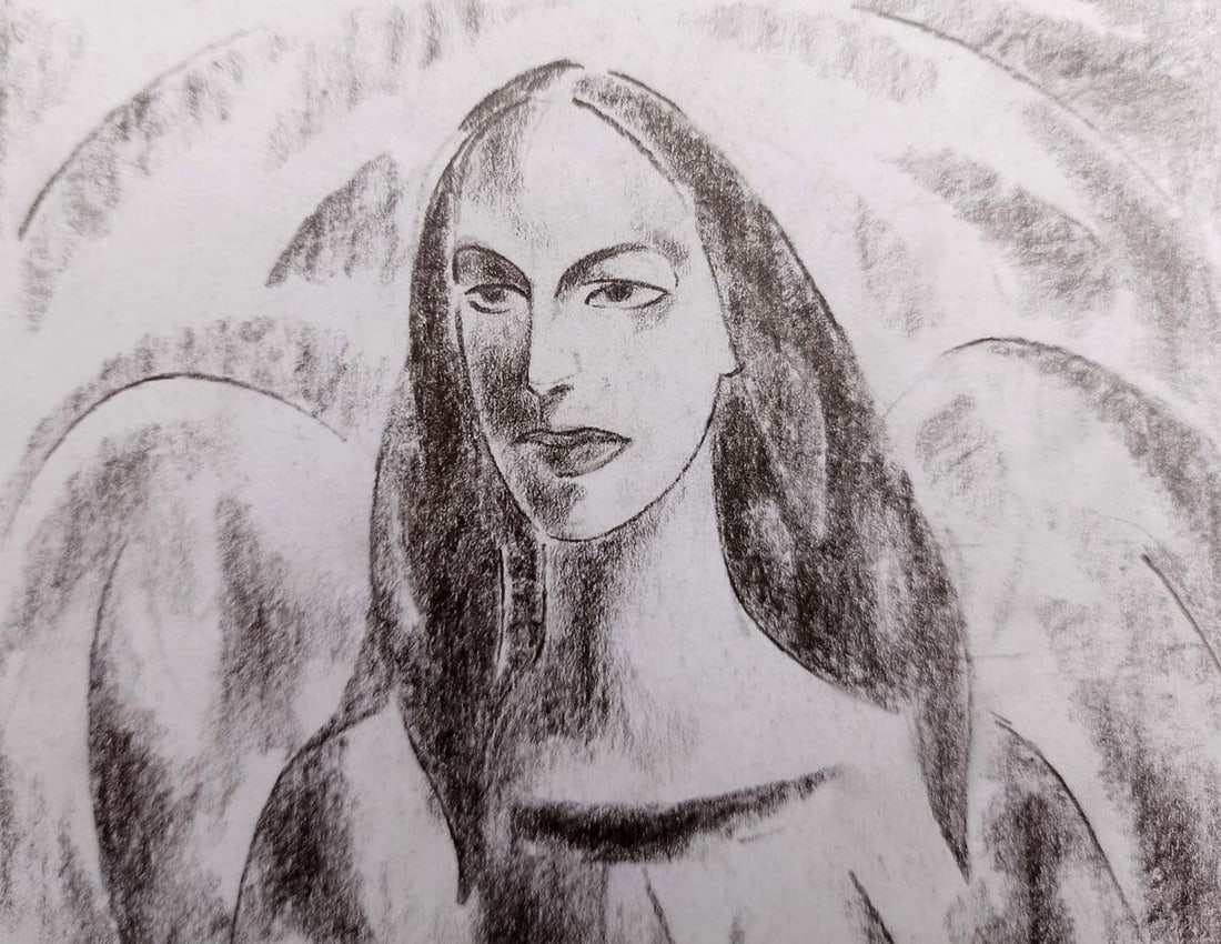 Abstract pencil painting Muse Peter Tovpev - 2