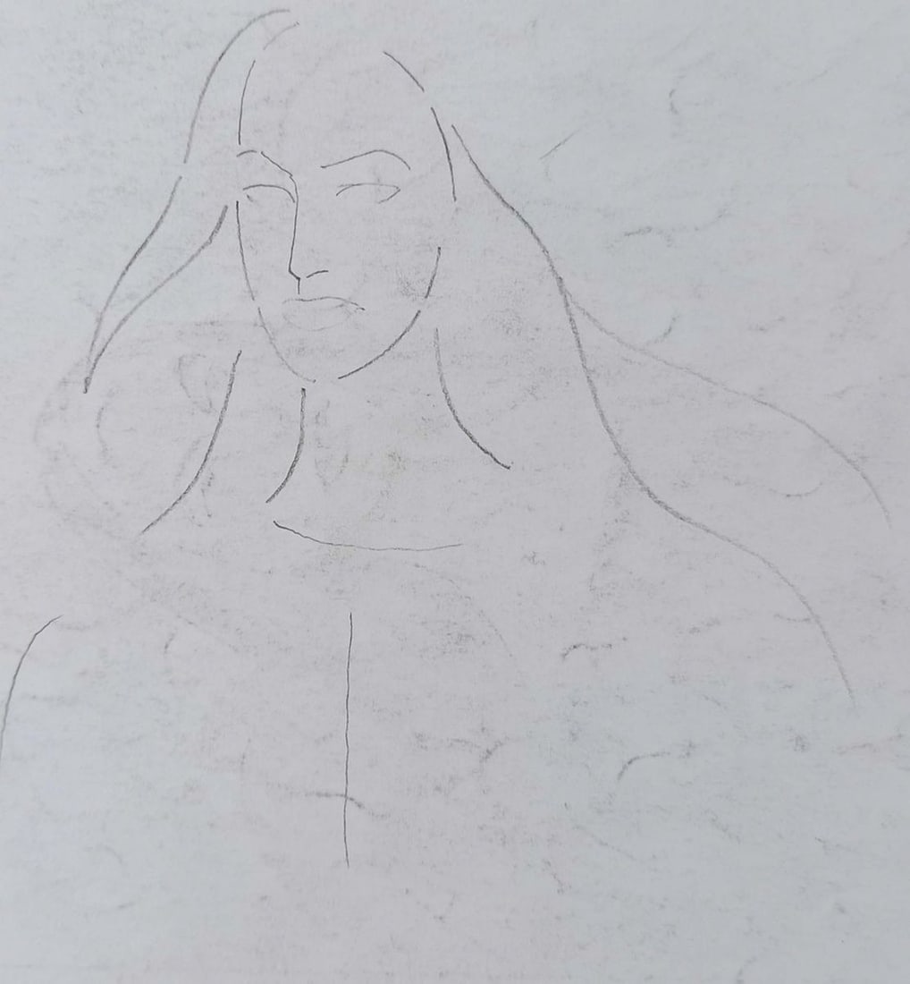 Abstract pencil painting Muse Peter Tovpev - 4