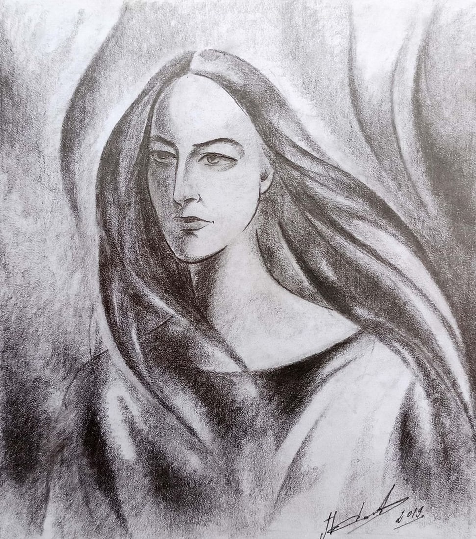 Abstract pencil painting Portrait of a girl Peter Tovpev: Title: Abstract pencil painting Portrait of a girl Peter Tovpev Description: NoDobr 340 *** ABOUT THIS PAINTING *** * TITLE: "Portrait of a girl" * ARTISTS: Peter Tovpev * SIZE: 21x18 cm/'8.26x7.08 in