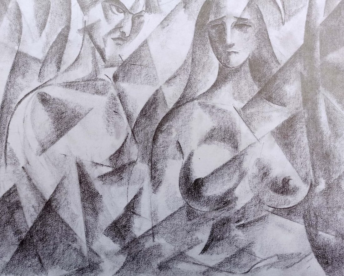 Abstract pencil painting Dark and light Peter Tovpev - 3