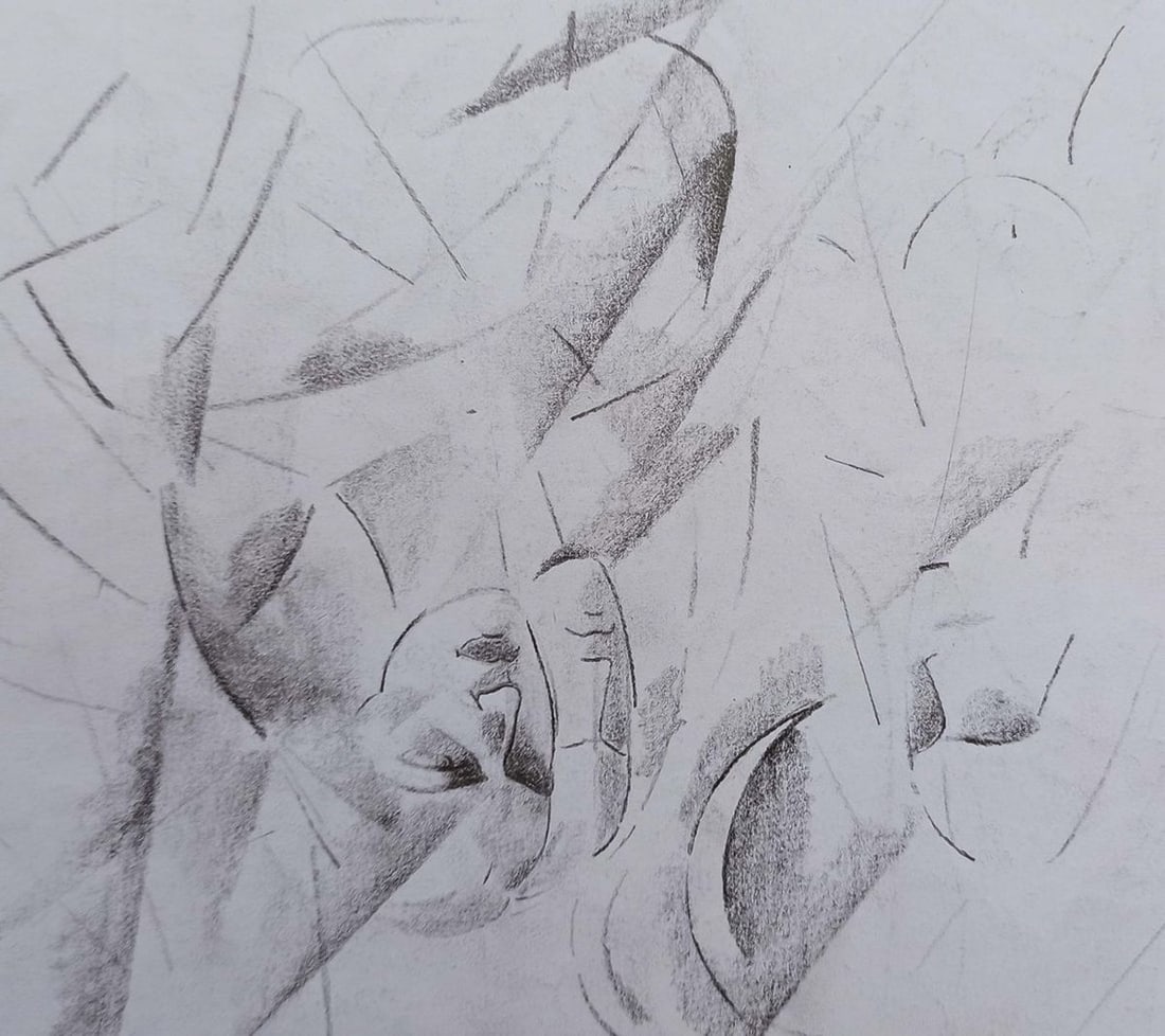 Abstract pencil painting Dark and light Peter Tovpev - 4