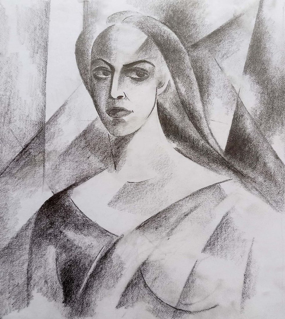 Abstract pencil painting Portrait of a girl Peter Tovpev: Title: Abstract pencil painting Portrait of a girl Peter Tovpev Description: NoDobr 347 *** ABOUT THIS PAINTING *** * TITLE: "Portrait of a girl" * ARTISTS: Peter Tovpev * SIZE: 19x21 cm/'7.48x8.26