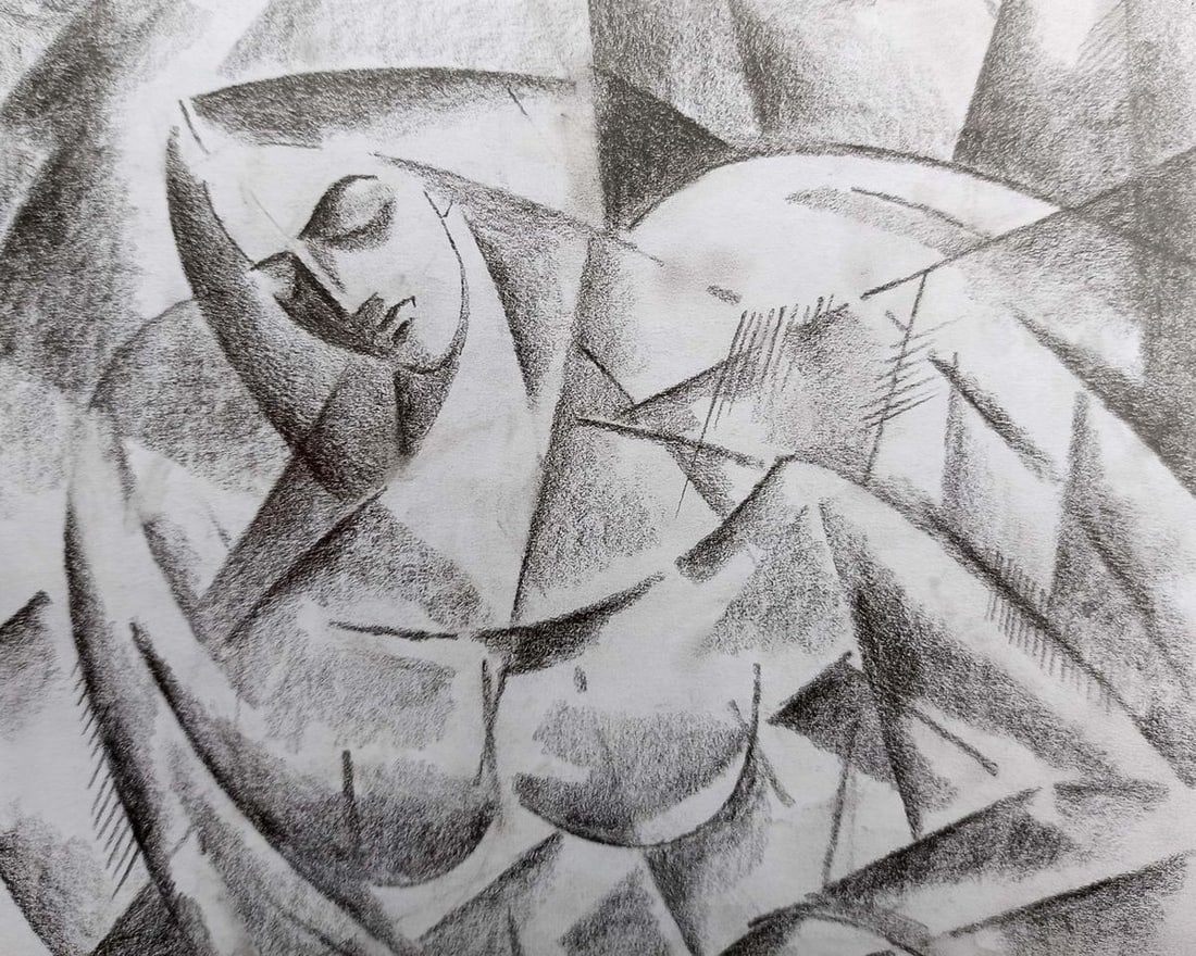 Abstract pencil painting Angel Peter Tovpev - 2