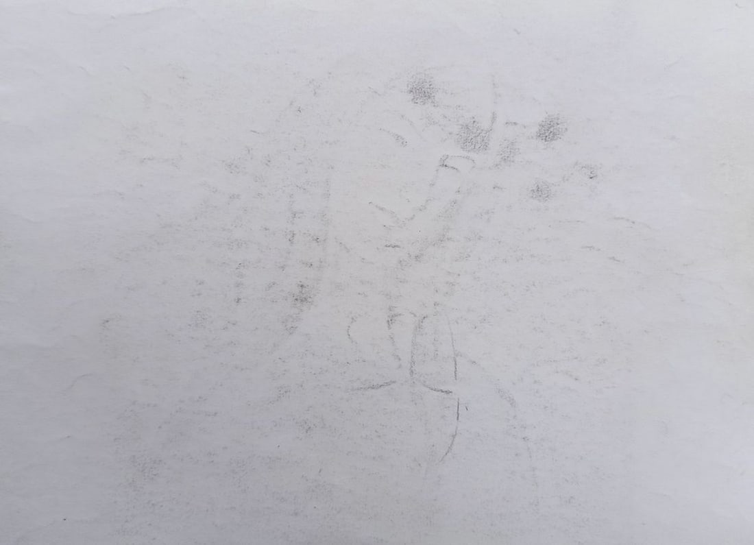Abstract pencil painting Portrait of a girl Peter Tovpev - 4