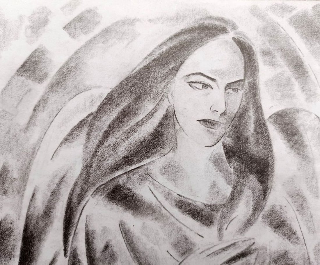 Abstract pencil painting Angel Peter Tovpev - 2