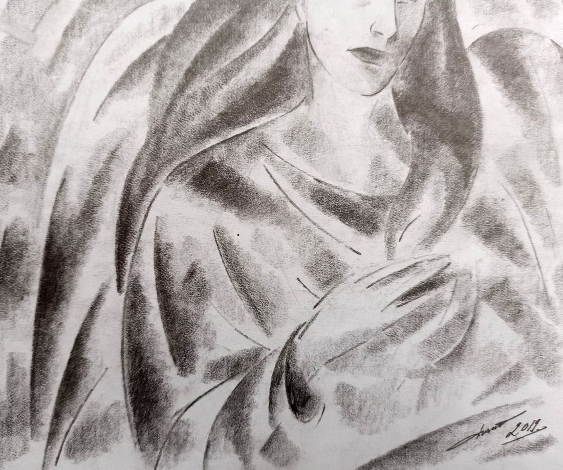 Abstract pencil painting Angel Peter Tovpev - 3