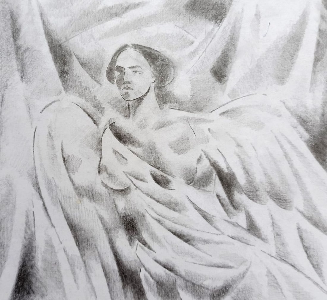 Abstract pencil painting Portrait of an angel Peter Tovpev: Title: Abstract pencil painting Portrait of an angel Peter Tovpev Description: NoDobr 354 *** ABOUT THIS PAINTING *** * TITLE: "Portrait of an angel" * ARTISTS: Peter Tovpev * SIZE: 16x20
