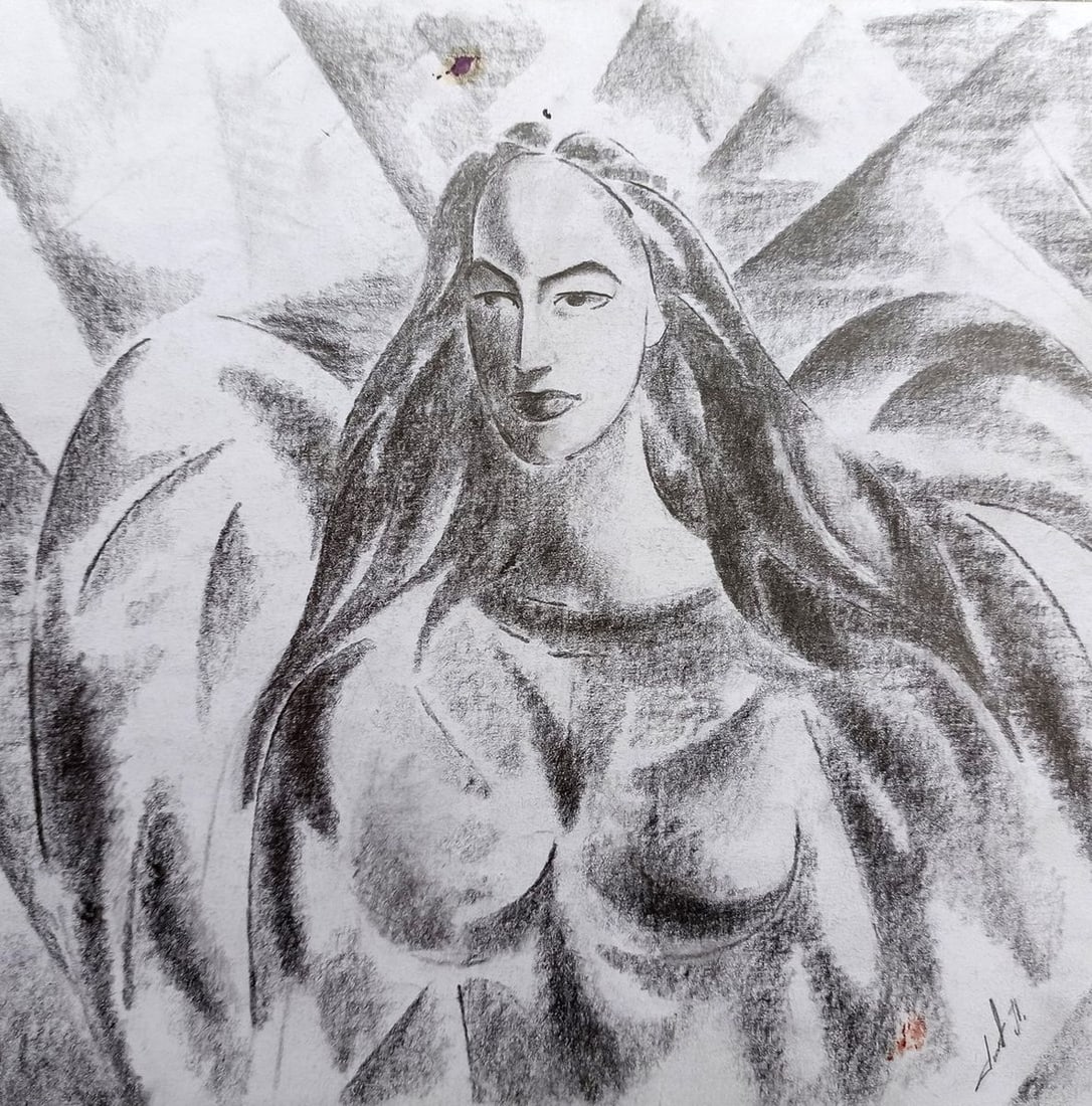 Abstract pencil painting Portrait of a girl Peter Tovpev: Title: Abstract pencil painting Portrait of a girl Peter Tovpev Description: NoDobr 366 *** ABOUT THIS PAINTING *** * TITLE: "Portrait of a girl" * ARTISTS: Peter Tovpev * SIZE: 21x22 cm/'8.26x8.66