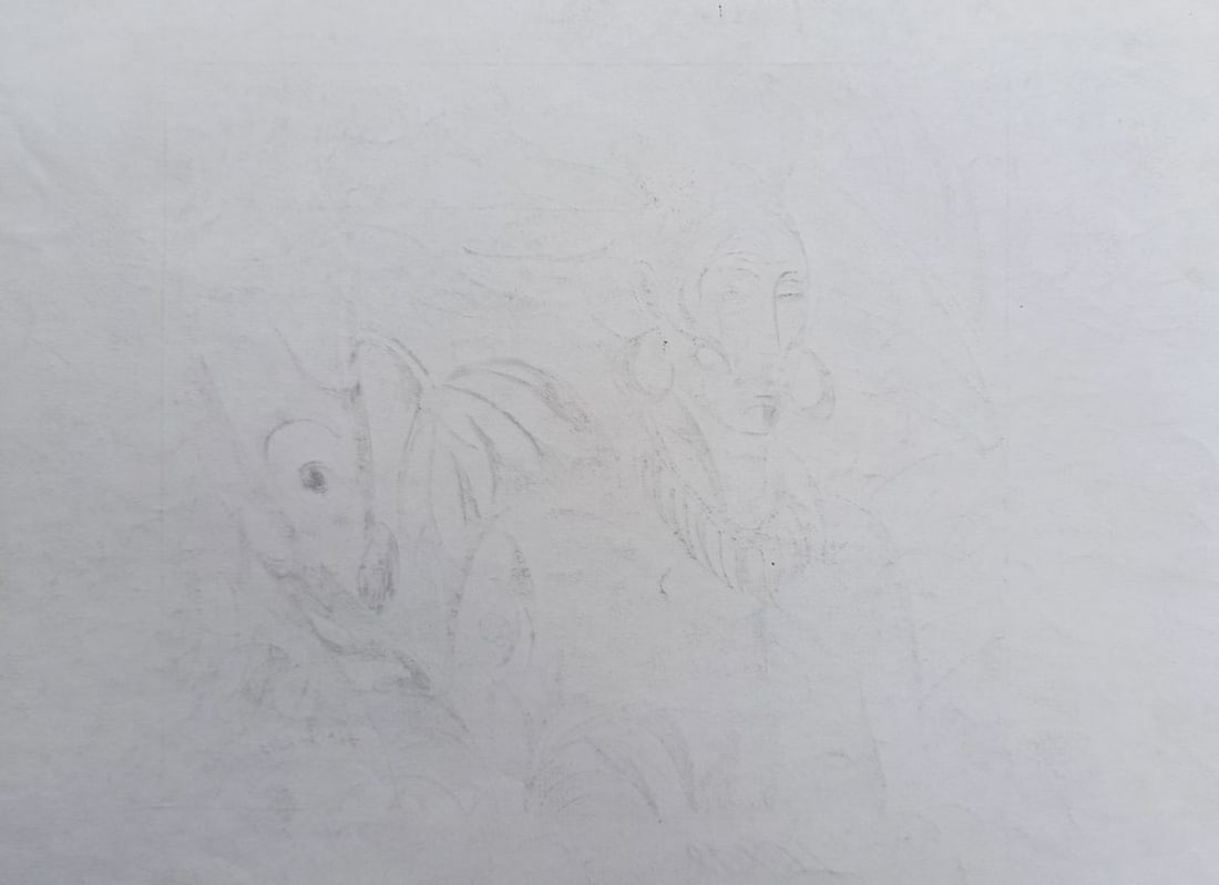 Abstract pencil painting Tropical portrait Peter Tovpev - 4