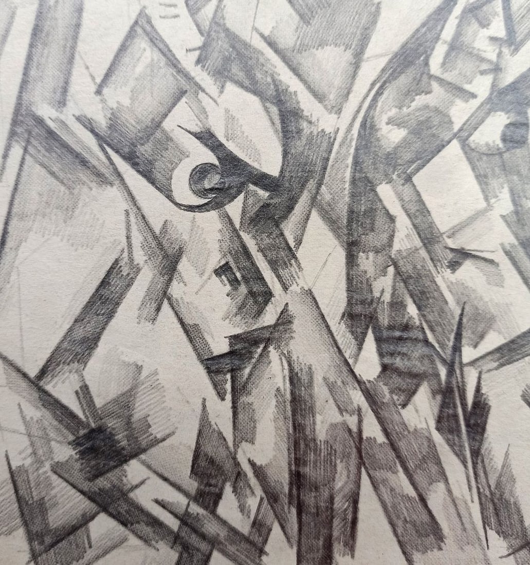 Abstract pencil painting Naked girls Peter Tovpev - 2