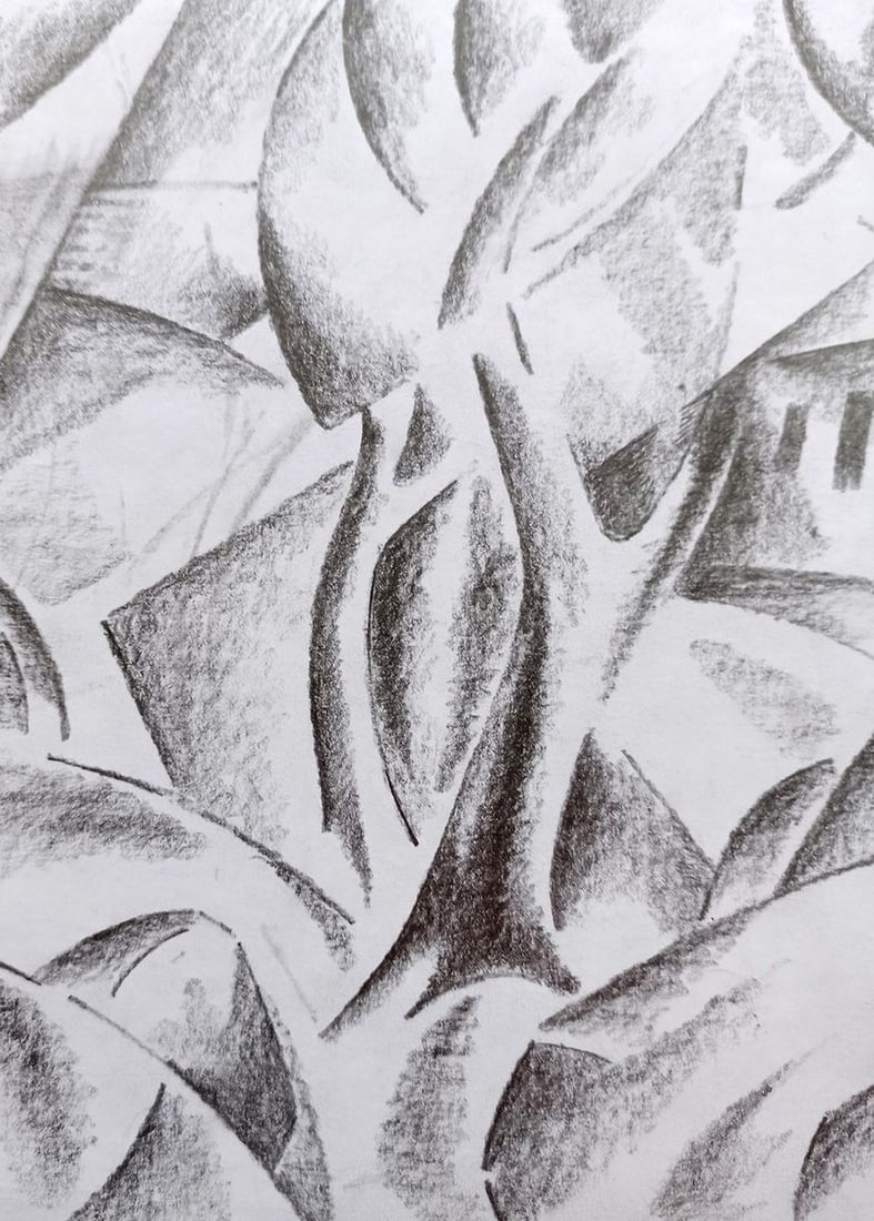 Abstract pencil painting In the country Peter Tovpev - 2