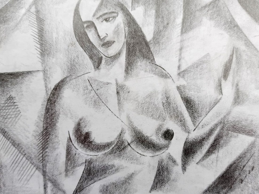 Abstract pencil painting Naked girl Peter Tovpev - 3