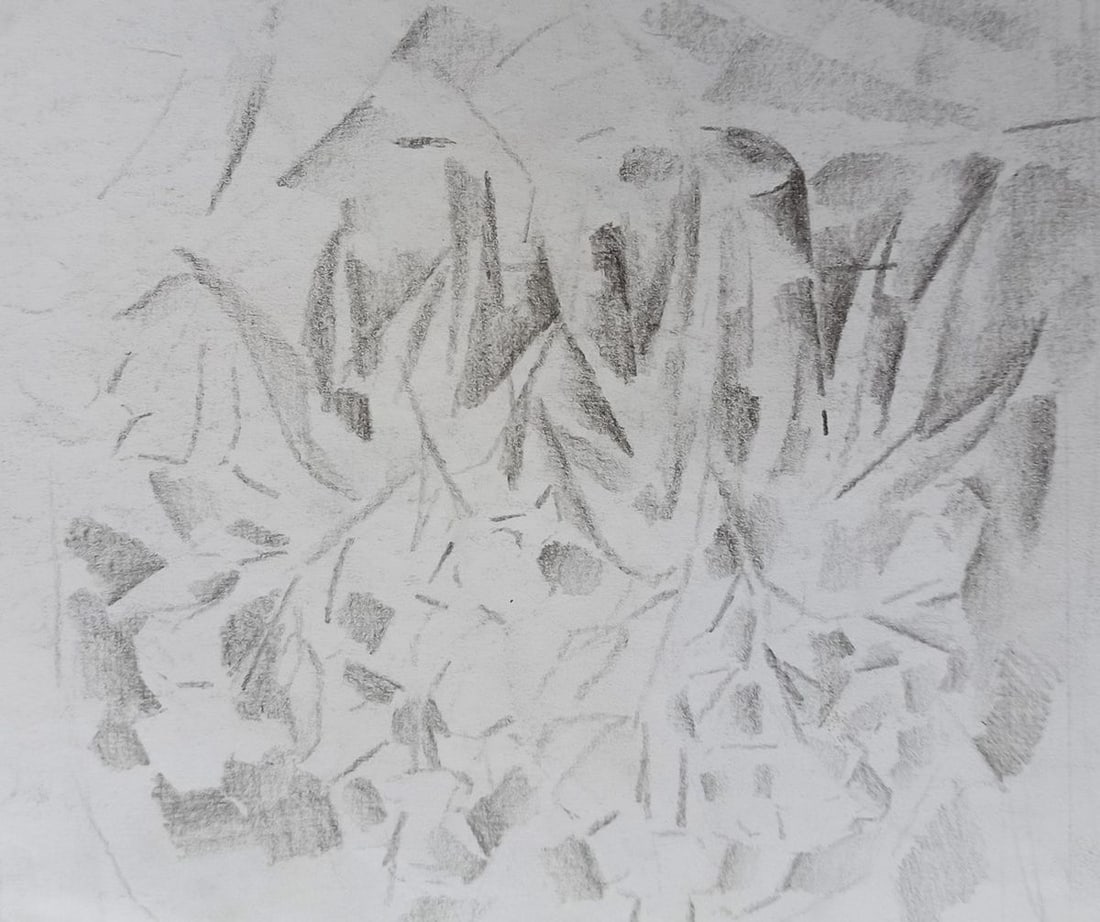 Abstract pencil painting Naked girl Peter Tovpev - 4
