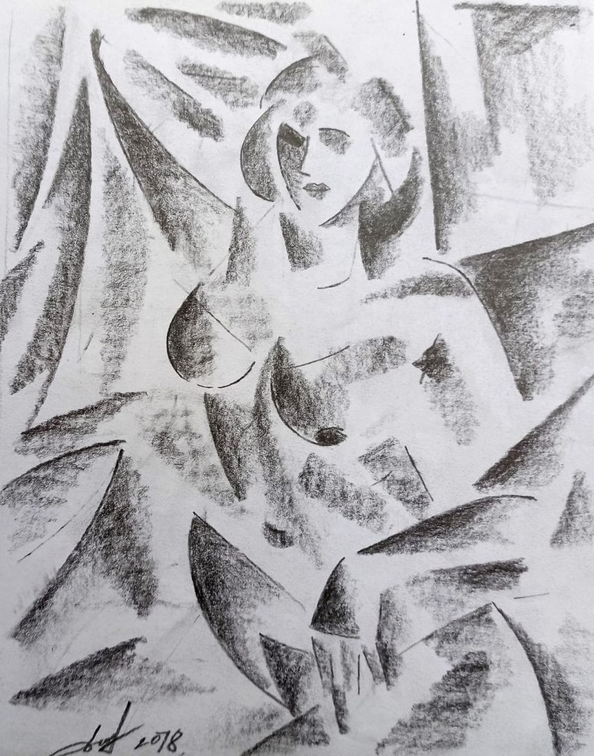 Abstract pencil painting Naked girl Peter Tovpev: Title: Abstract pencil painting Naked girl Peter Tovpev Description: NoDobr 401 *** ABOUT THIS PAINTING *** * TITLE: "Naked girl" * ARTISTS: Peter Tovpev * SIZE: 21x16 cm/'8.26x6.29 inches' * MEDIUM: 