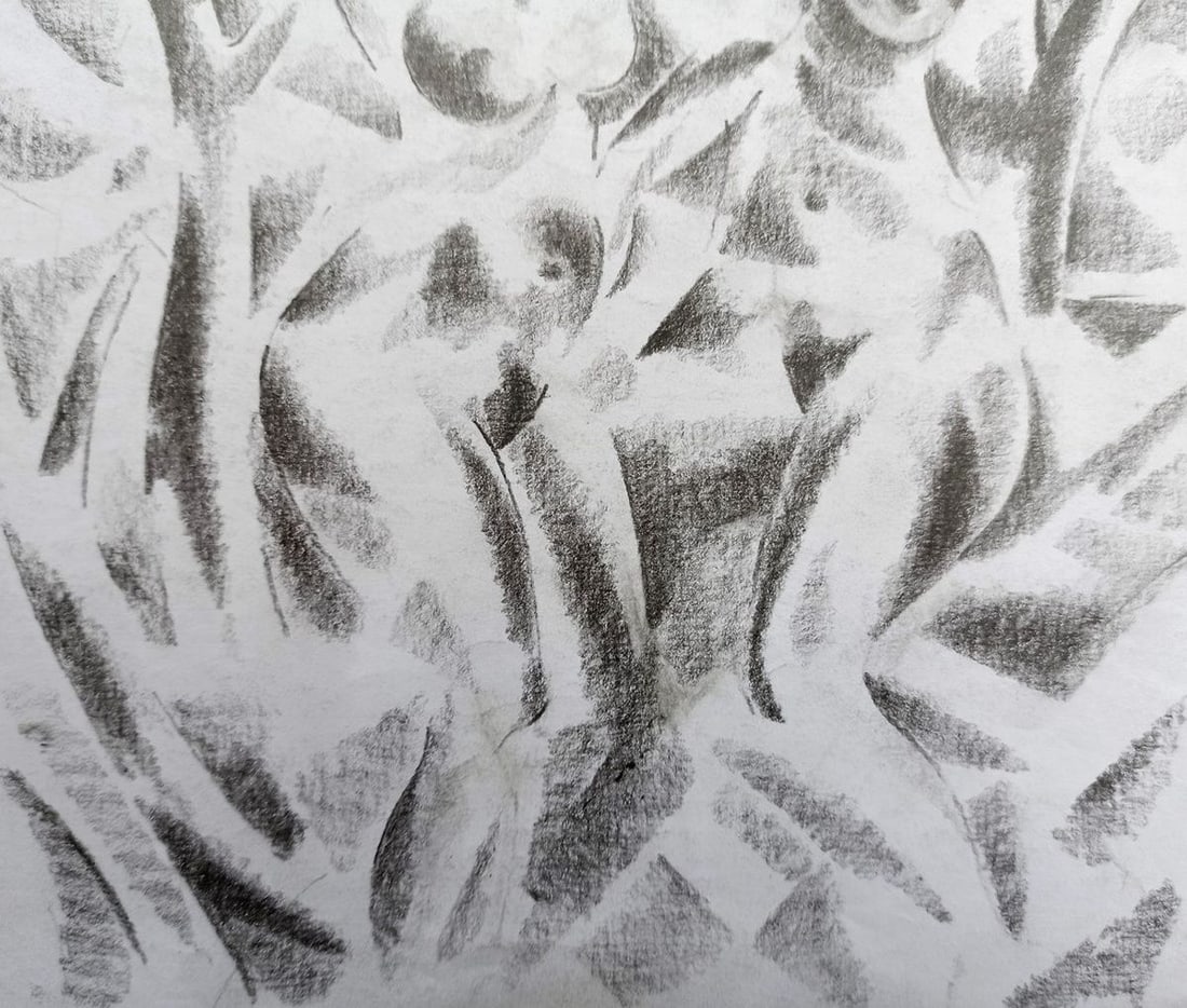 Abstract pencil painting Naked girls Peter Tovpev - 3