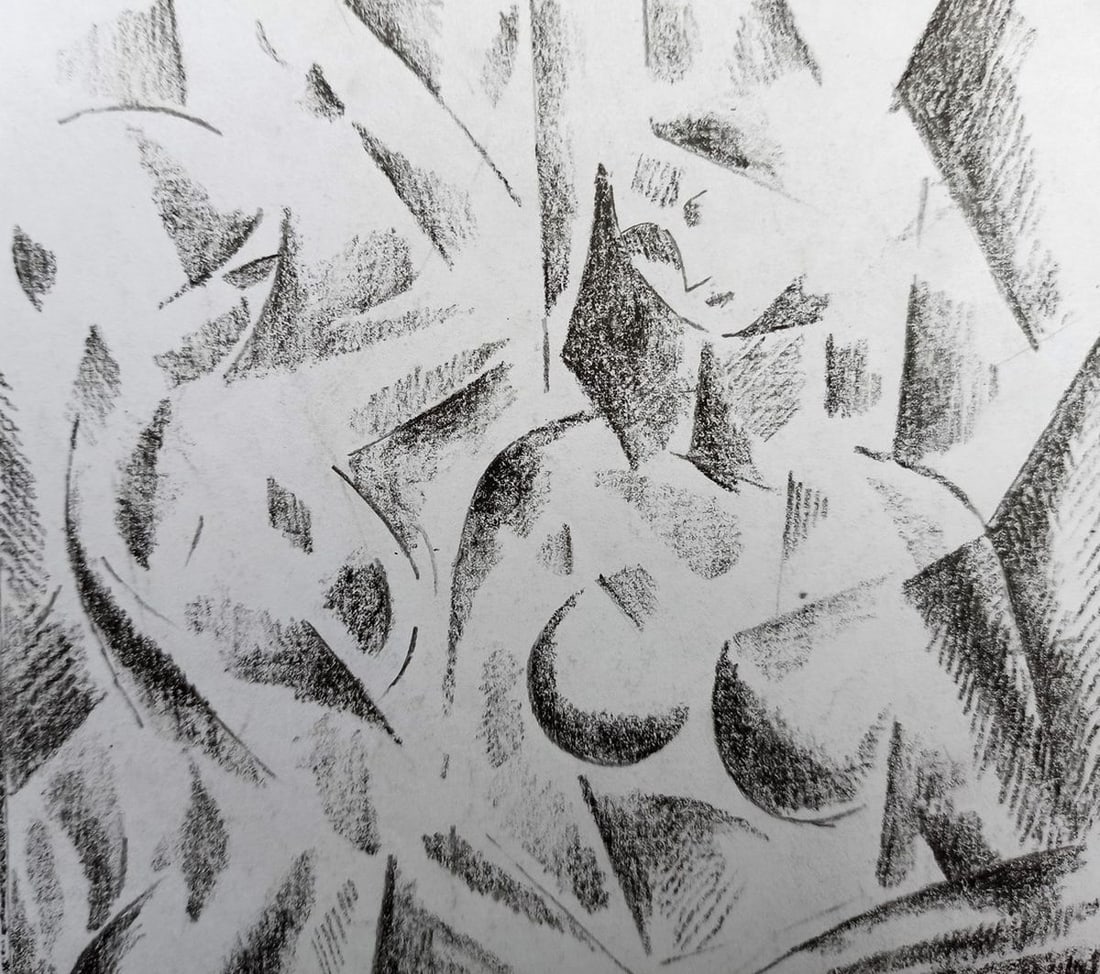 Abstract pencil painting Naked girls Peter Tovpev - 2