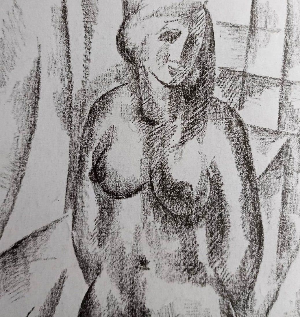 Abstract pencil painting Naked girl Peter Tovpev - 2
