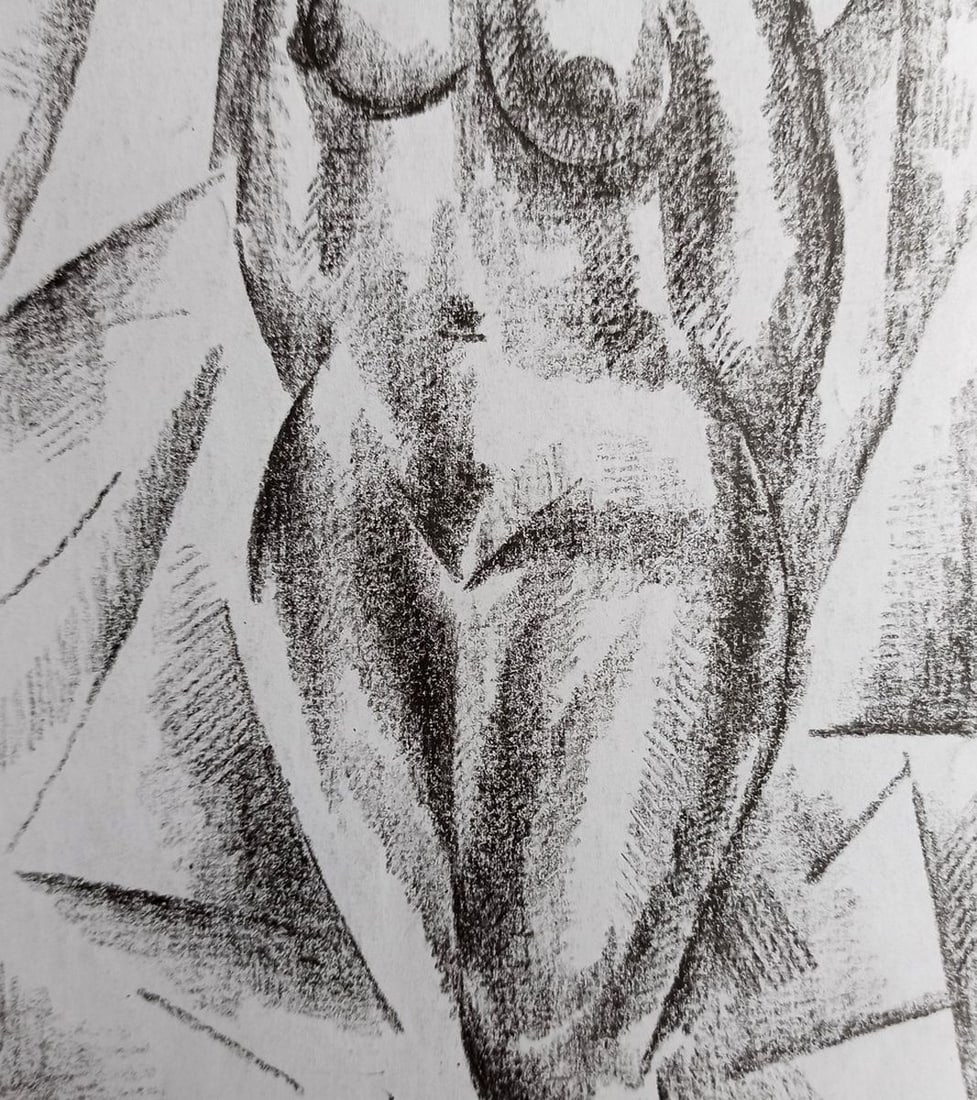 Abstract pencil painting Naked girl Peter Tovpev - 3