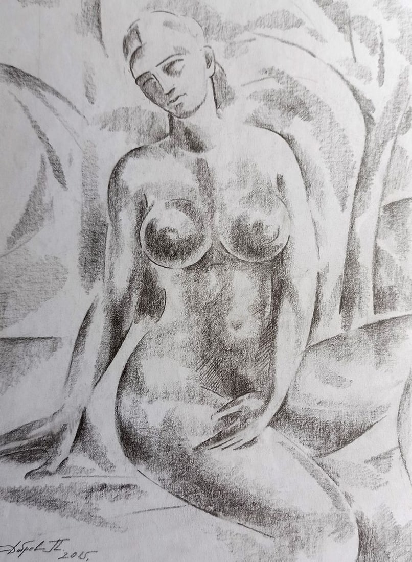 Abstract pencil painting Naked girl Peter Tovpev: Title: Abstract pencil painting Naked girl Peter Tovpev Description: NoDobr 408 *** ABOUT THIS PAINTING *** * TITLE: "Naked girl" * ARTISTS: Peter Tovpev * SIZE: 23x17 cm/'9.05x6.69 inches' * MEDIUM: