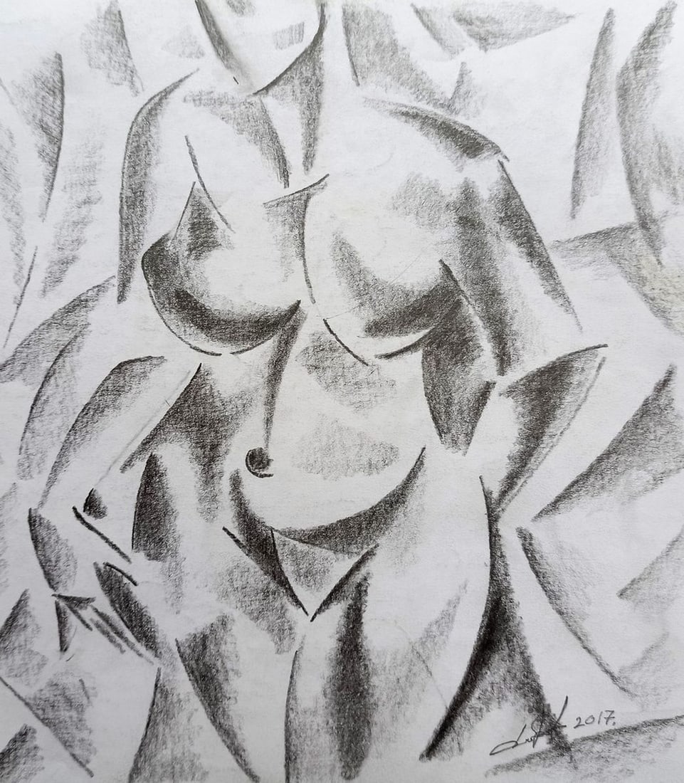 Abstract pencil painting Naked girl Peter Tovpev: Title: Abstract pencil painting Naked girl Peter Tovpev Description: NoDobr 412 *** ABOUT THIS PAINTING *** * TITLE: "Naked girl" * ARTISTS: Peter Tovpev * SIZE: 21x18 cm/'8.26x7.08 inches' * MEDIUM: