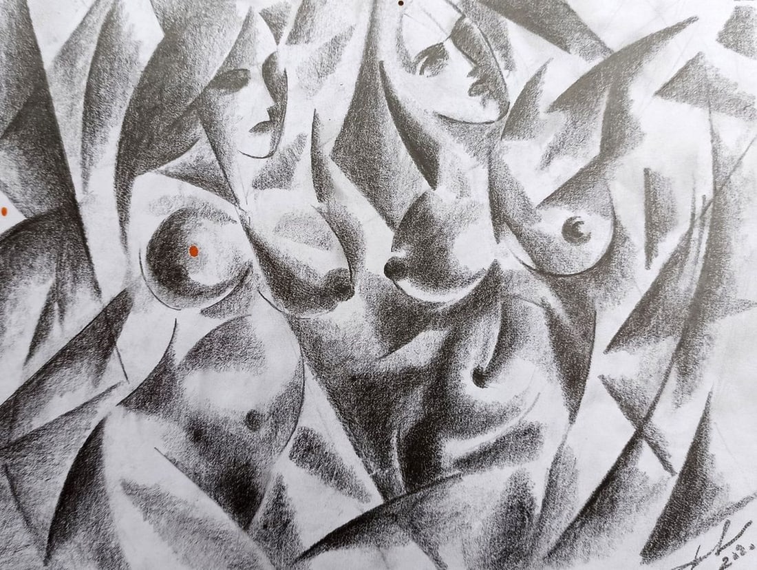 Abstract pencil painting Portrait of naked girls Peter Tovpev: Title: Abstract pencil painting Portrait of naked girls Peter Tovpev Description: NoDobr 416 *** ABOUT THIS PAINTING *** * TITLE: "Portrait of naked girls" * ARTISTS: Peter Tovpev * SIZE: 18x24 cm/'7.