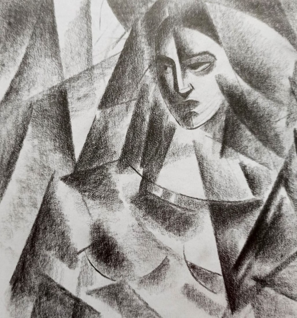 Abstract pencil painting Portrait of a girl Peter Tovpev - 2