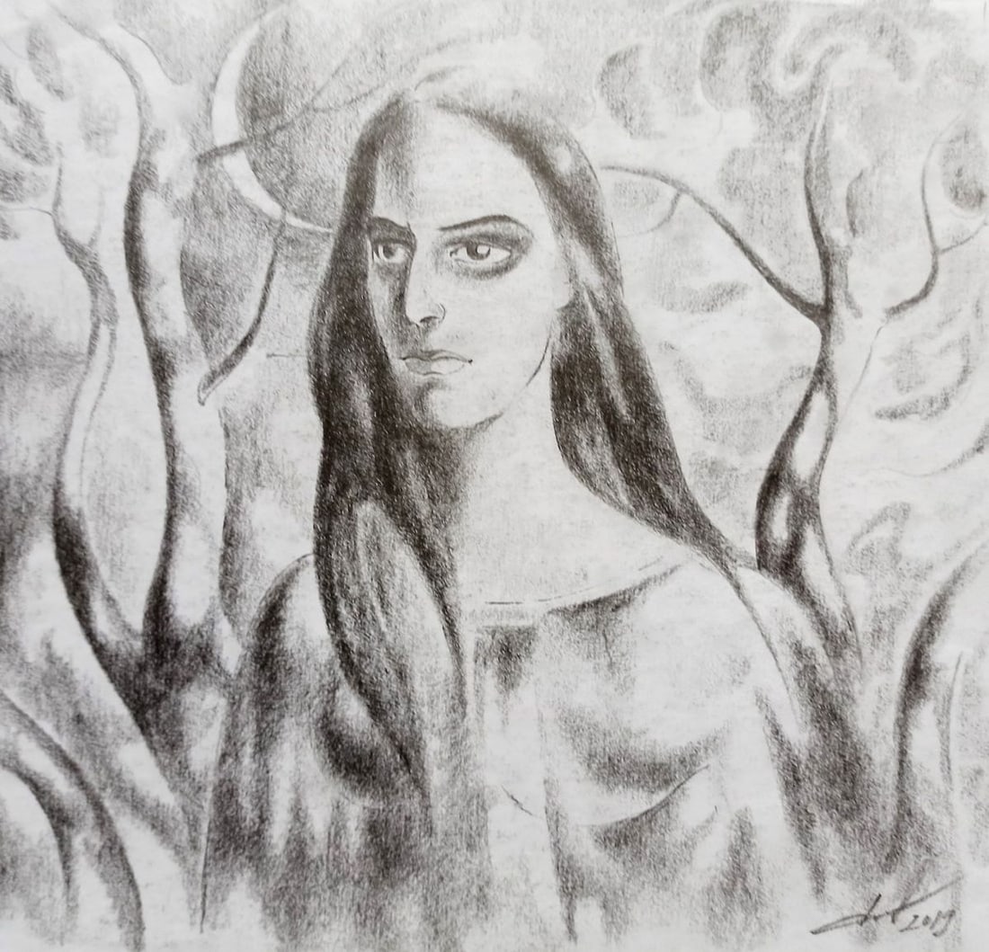 Abstract pencil painting Girl of the night Peter Tovpev: Title: Abstract pencil painting Girl of the night Peter Tovpev Description: NoDobr 427 *** ABOUT THIS PAINTING *** * TITLE: "Girl of the night" * ARTISTS: Peter Tovpev * SIZE: 21x24 cm/'8.26x9.44