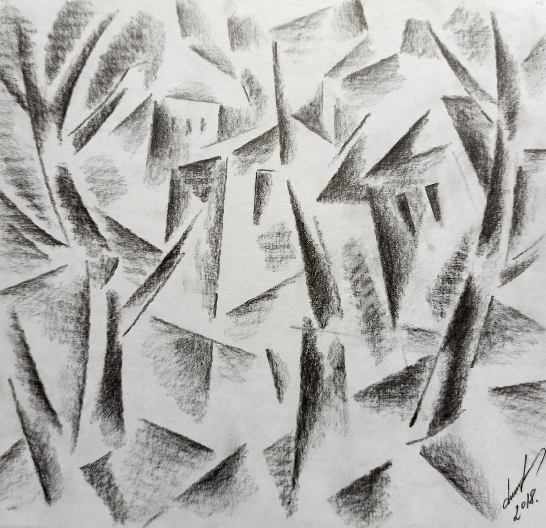 Abstract pencil painting City landscape Peter Tovpev: Title: Abstract pencil painting City landscape Peter Tovpev Description: NoDobr 430 *** ABOUT THIS PAINTING *** * TITLE: "City landscape" * ARTISTS: Peter Tovpev * SIZE: 21x23 cm/'8.26x9.05 inches' *