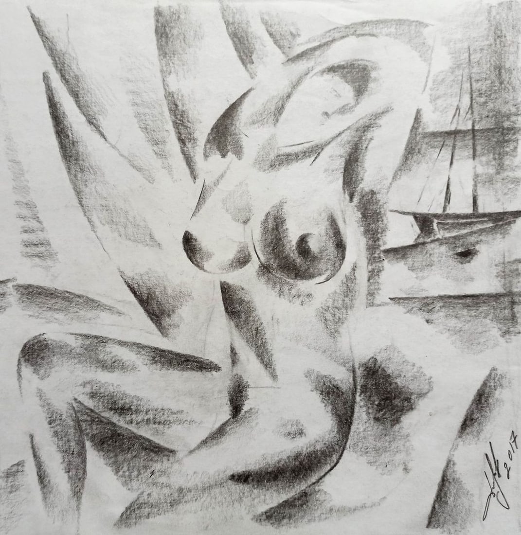 Abstract pencil painting Naked girl Peter Tovpev: Title: Abstract pencil painting Naked girl Peter Tovpev Description: NoDobr 431 *** ABOUT THIS PAINTING *** * TITLE: "Naked girl" * ARTISTS: Peter Tovpev * SIZE: 21x20 cm/'8.26x7.87 inches' * MEDIUM: 