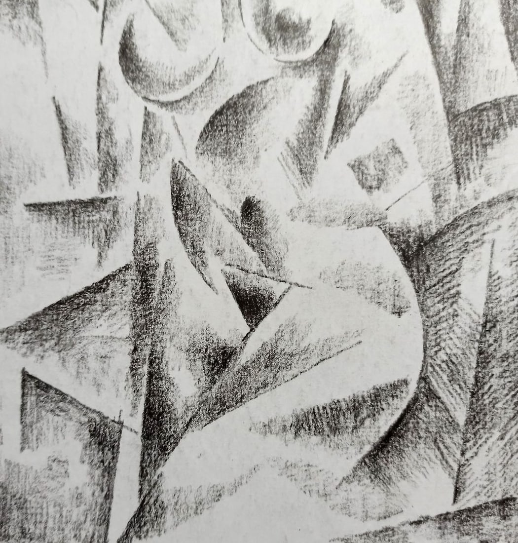 Abstract pencil painting Naked girl Peter Tovpev - 3